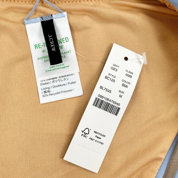 J Crew Women's Curved Waist Cheeky Bikini Bottom Medium Light Blue BC125 - Picture 3 of 10